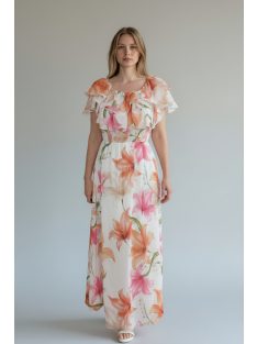 ELIA muszlin maxiruha - színes virággal