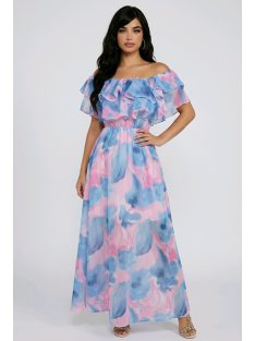 ELIA muszlin maxiruha - kék/pink