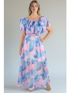 ELIA muszlin maxiruha - kék/pink