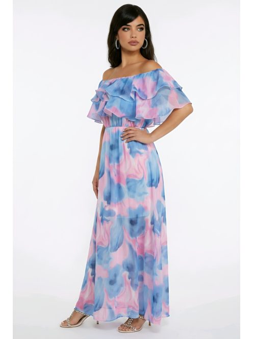 ELIA muszlin maxiruha - kék/pink