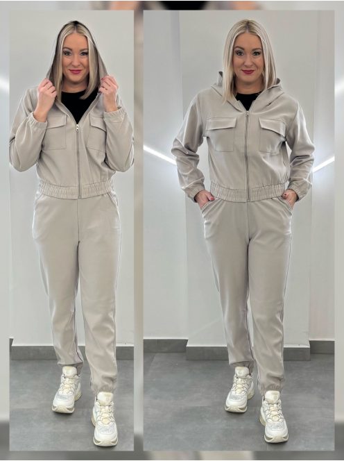 QUEEN vékony szabadidőszett - homokszín