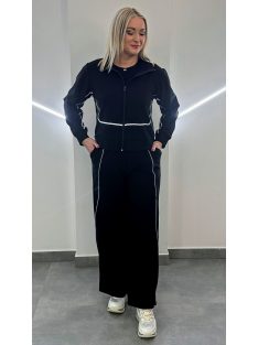 Bőszárú vékony szabadidőszett - fekete