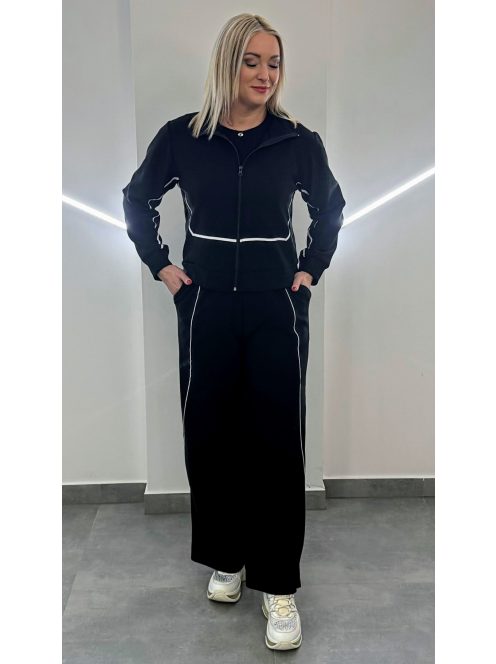 Bőszárú vékony szabadidőszett - fekete