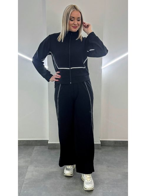 Bőszárú vékony szabadidőszett - fekete