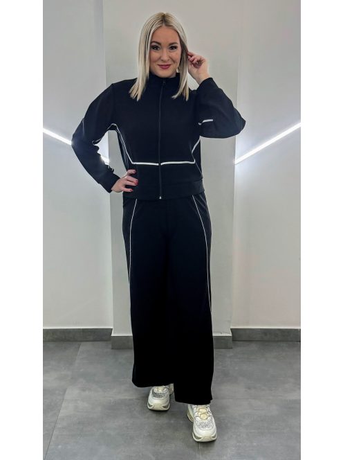 Bőszárú vékony szabadidőszett - fekete