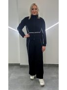 Bőszárú vékony szabadidőszett - fekete