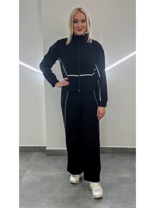 Bőszárú vékony szabadidőszett - fekete