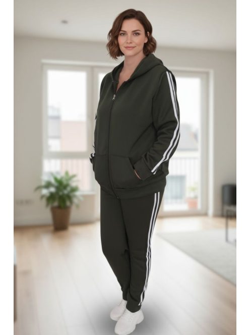 Nagyméretű oldalt csíkos szabadidő (3-6XL) - zöld