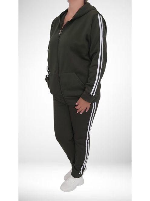 Nagyméretű oldalt csíkos szabadidő (3-6XL) - zöld