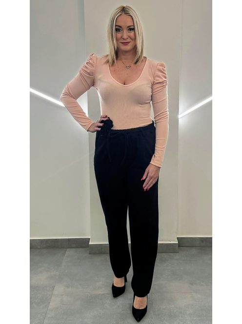 NEW COLLECTION puffos ujjú felső - púder