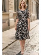 ALIZ oldalt megkötős ruha (L-4XL) - barna/fekete