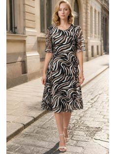 ALIZ oldalt megkötős ruha (L-4XL) - barna/fekete
