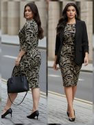 REA nagyméretű ruha (XL-4XL) - bézs/barna