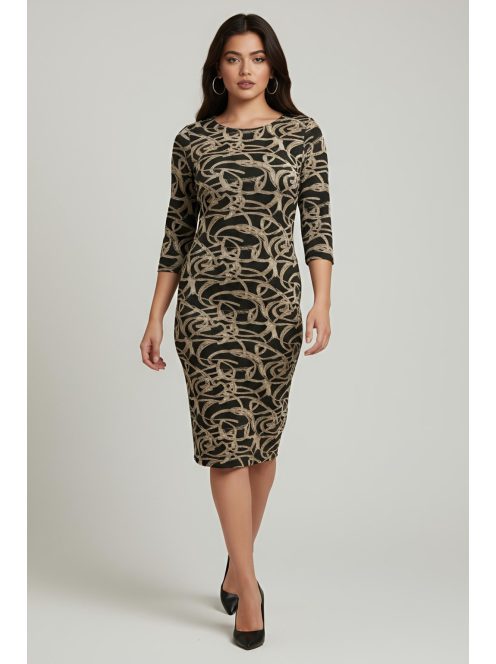 REA nagyméretű ruha (XL-4XL) - bézs/barna