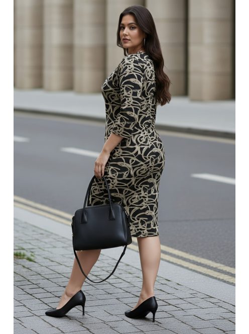 REA nagyméretű ruha (XL-4XL) - bézs/barna