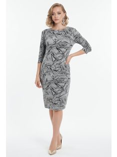 REA nagyméretű ruha (XL-4XL) - szürke/fekete