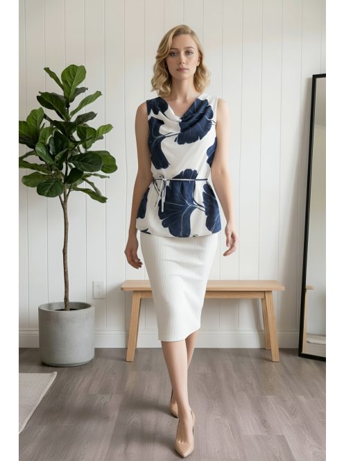 NEW FANTASY muszlin felső - kék virággal