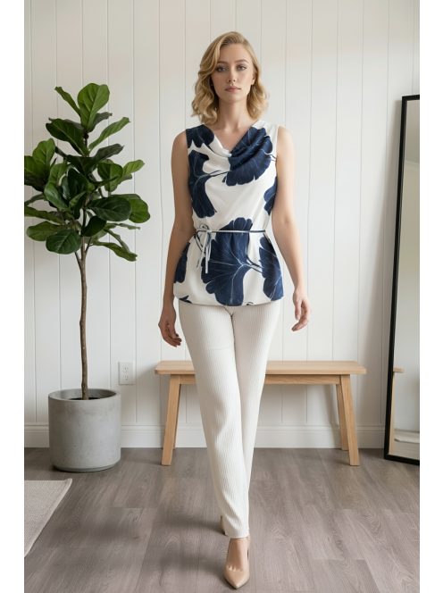 NEW FANTASY muszlin felső - kék virággal