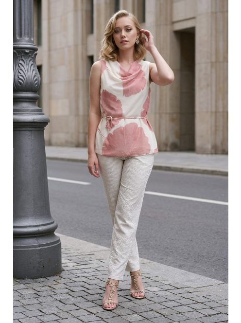 NEW FANTASY muszlin felső - pink virággal