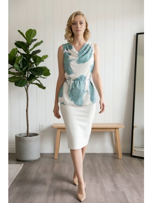 NEW FANTASY muszlin felső - zöld virággal