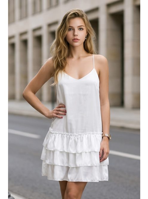 ALISA szatén ruha - fehér 