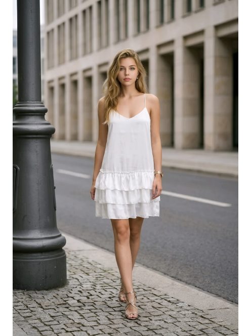 ALISA szatén ruha - fehér 