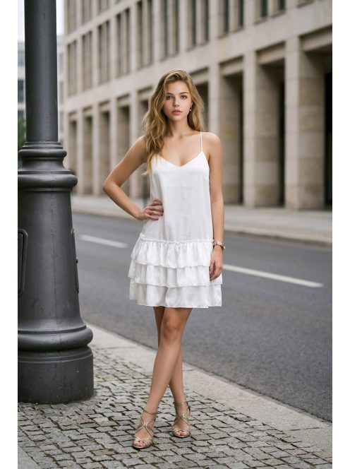 ALISA szatén ruha - fehér 