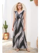 AMINA színes maxiruha - bézs minta