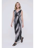 AMINA színes maxiruha - bézs minta