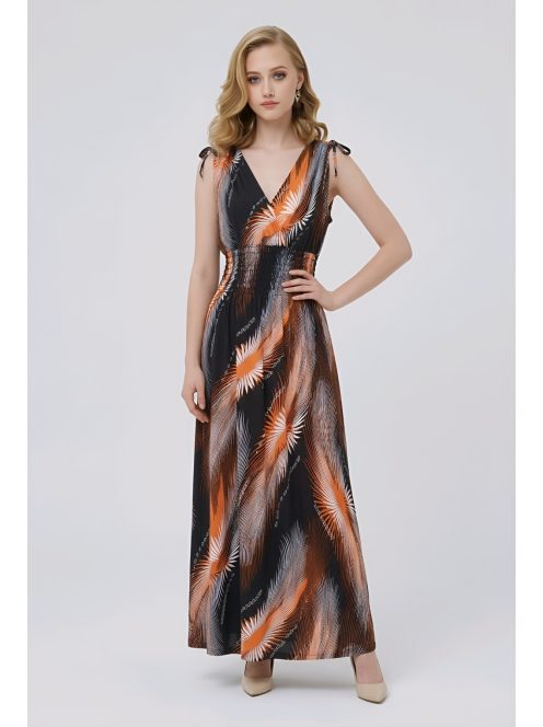 AMINA színes maxiruha - narancs