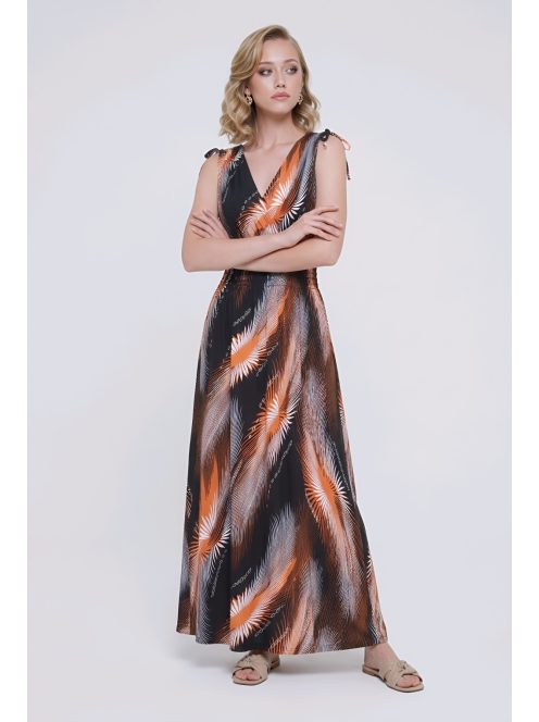 AMINA színes maxiruha - narancs