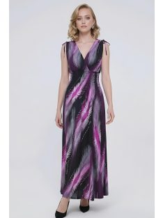 AMINA színes maxiruha - pink/fekete