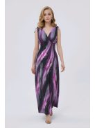 AMINA színes maxiruha - pink/fekete