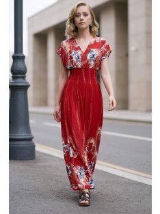 ANNI ejtett vállú maxiruha - piros