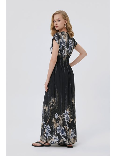 ANNI ejtett vállú maxiruha - fekete