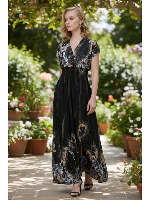 ANNI ejtett vállú maxiruha - fekete