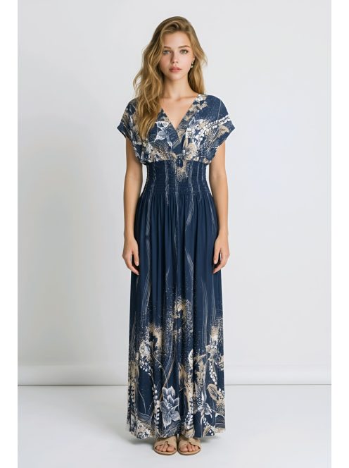 ANNI ejtett vállú maxiruha - sötétkék