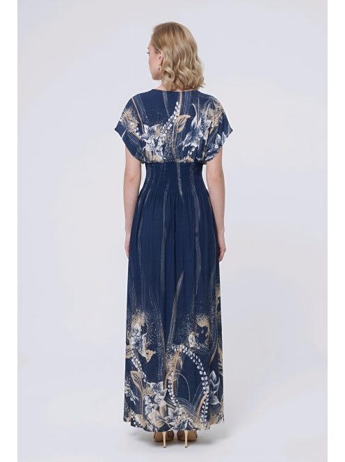 ANNI ejtett vállú maxiruha - sötétkék