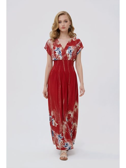 ANNI ejtett vállú maxiruha - piros