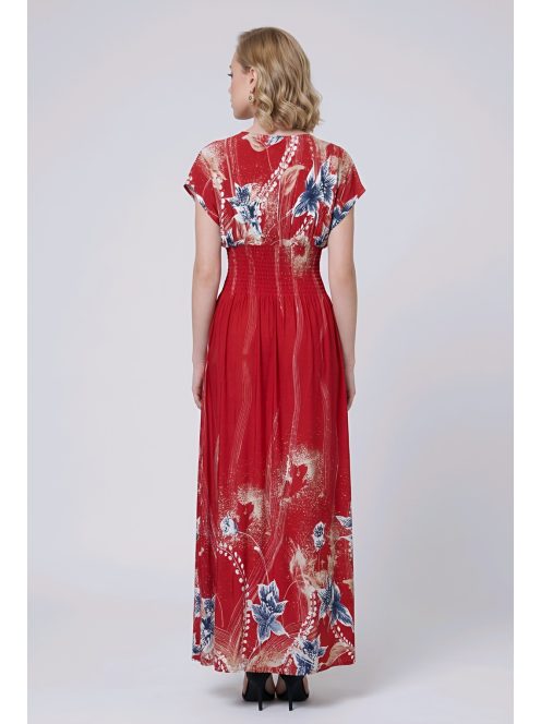 ANNI ejtett vállú maxiruha - piros