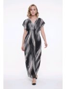 ANNI ejtett vállú maxiruha - bézs/fekete