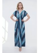 ANNI ejtett vállú maxiruha - türkiz/sötétkék