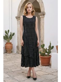 DONA pöttyös ruha - fekete