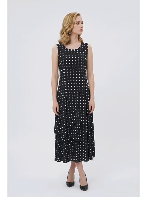 DONA pöttyös ruha - fekete