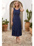 DONA pöttyös ruha - sötétkék