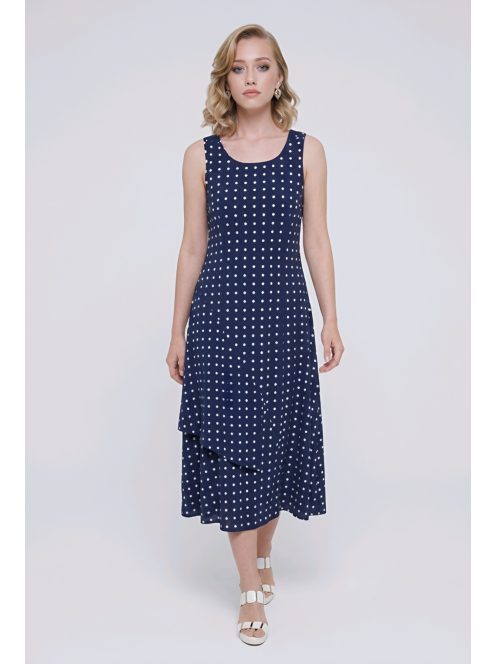 DONA pöttyös ruha - sötétkék