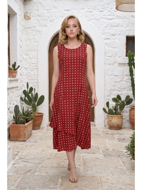 DONA pöttyös ruha - piros