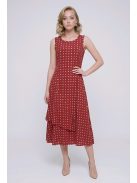 DONA pöttyös ruha - piros