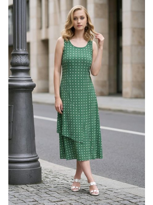 DONA pöttyös ruha - zöld