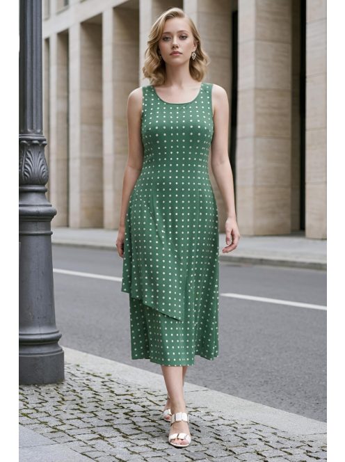 DONA pöttyös ruha - zöld